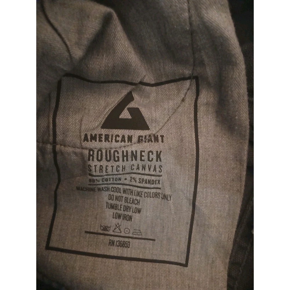 American Giant Pants Mens 32X28 (Tag 34x30) Gray Roughneck Canvas Slim USA - Picture 3 of 8